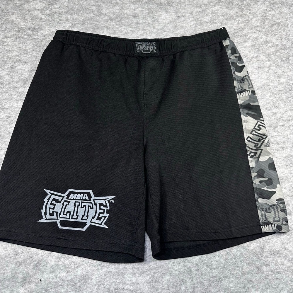 MMA Elite Mens XL Black & Gray Camo Trim Performance‎ Shorts